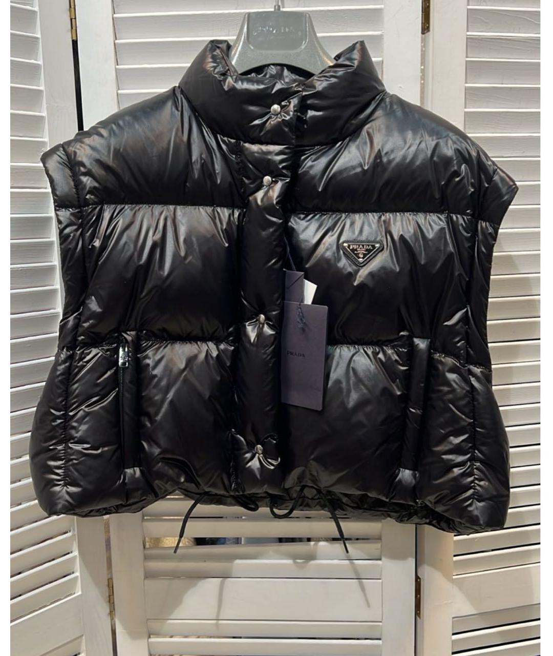 PRADA Черный полиэстеровый пуховик, фото 2