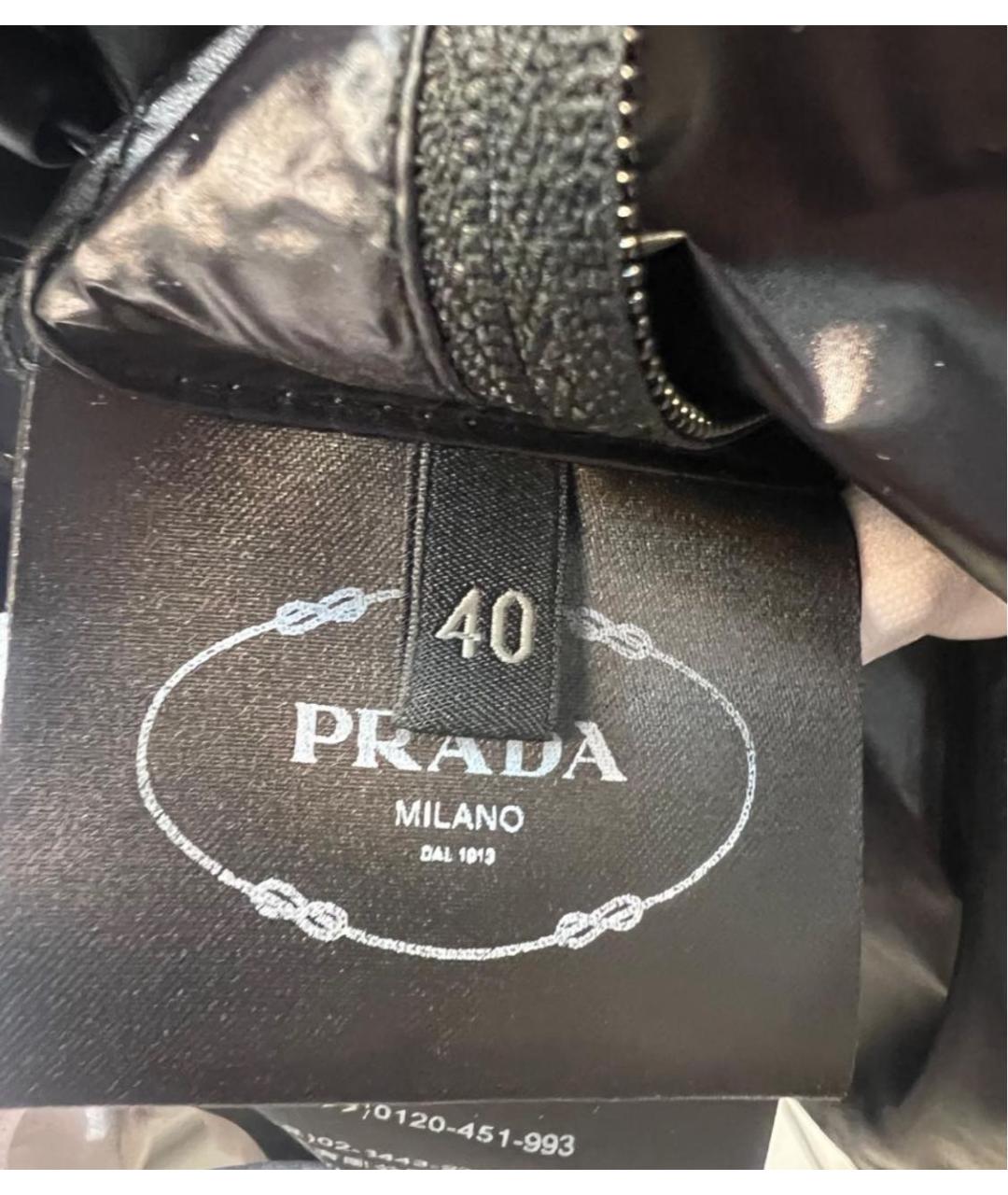 PRADA Черный полиэстеровый пуховик, фото 6