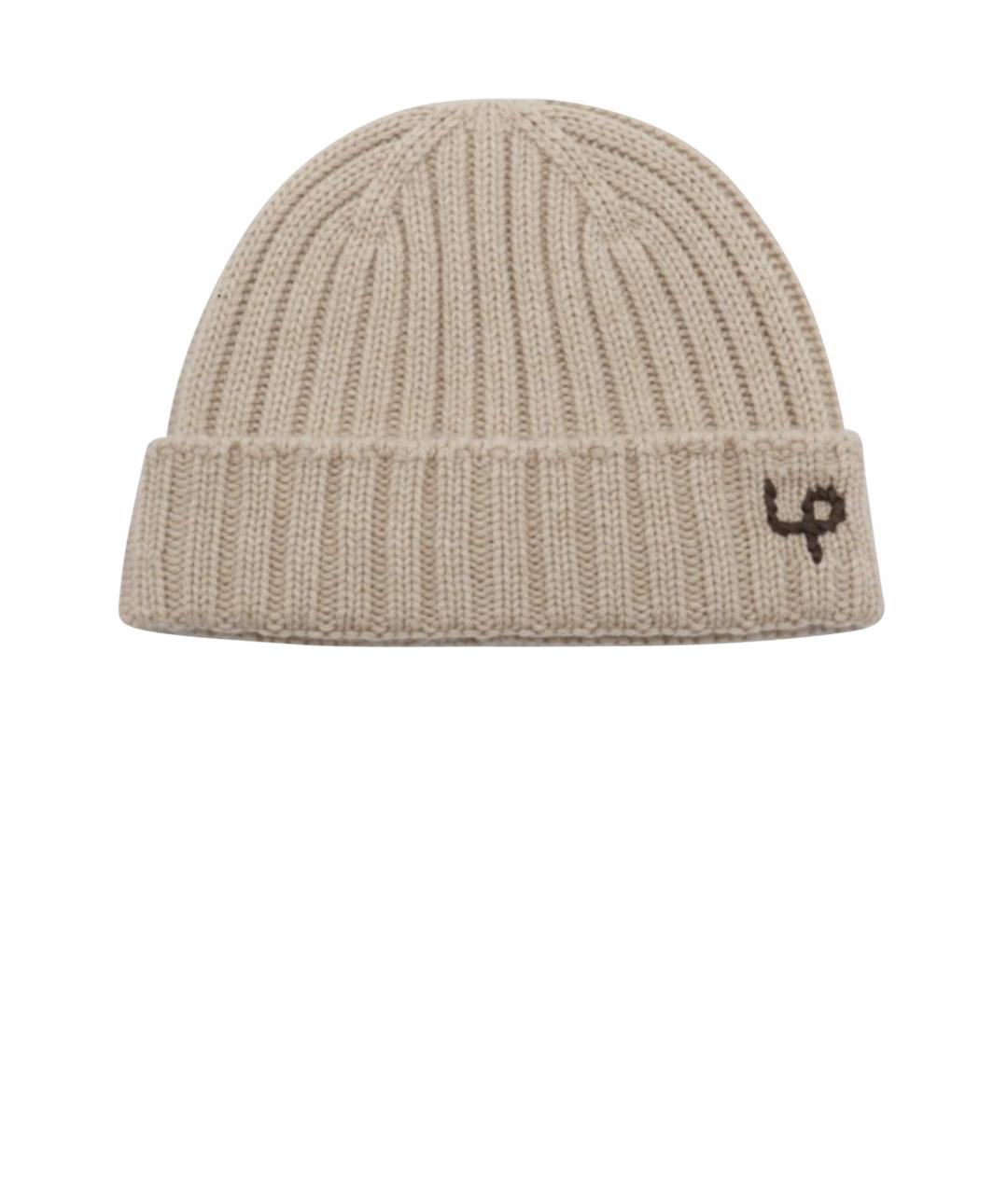 LORO PIANA Бежевая кашемировая шапка, фото 1