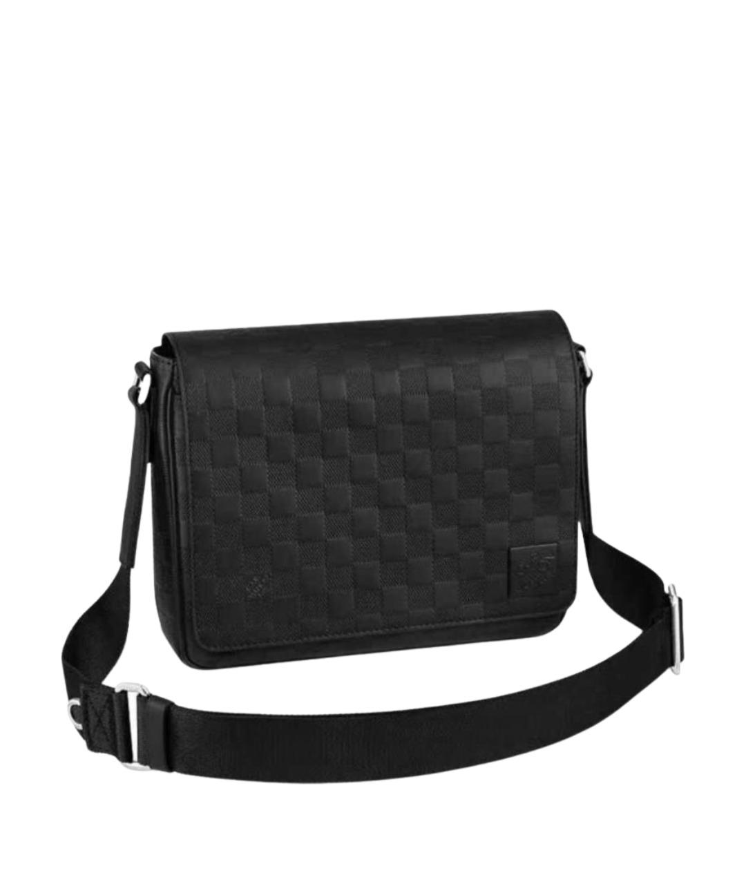 LOUIS VUITTON Черная кожаная сумка на плечо, фото 1