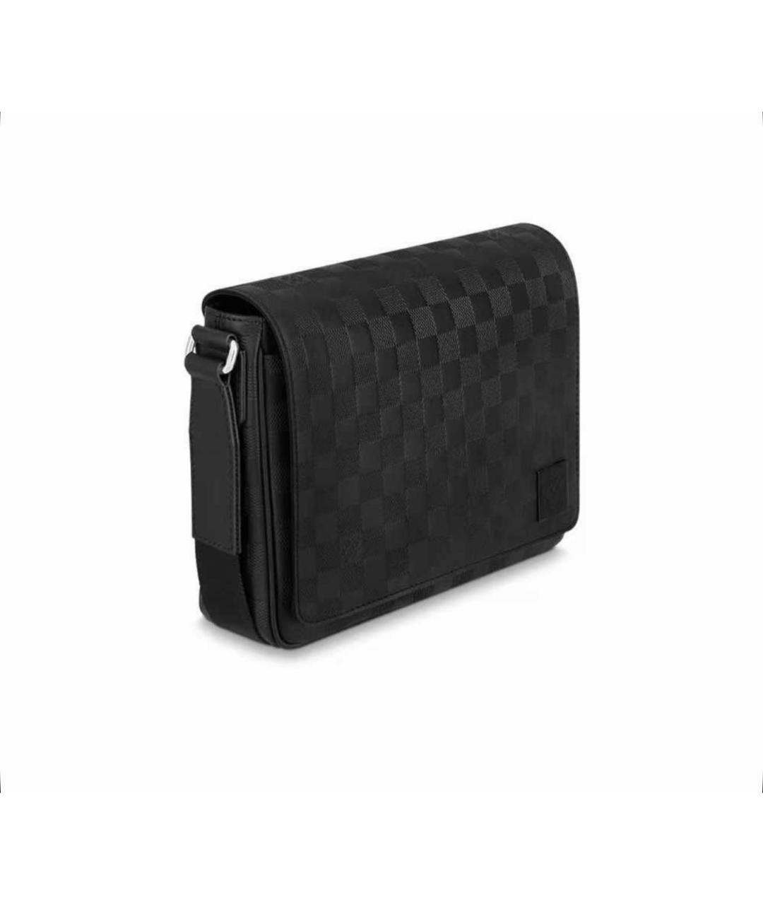 LOUIS VUITTON Черная кожаная сумка на плечо, фото 3