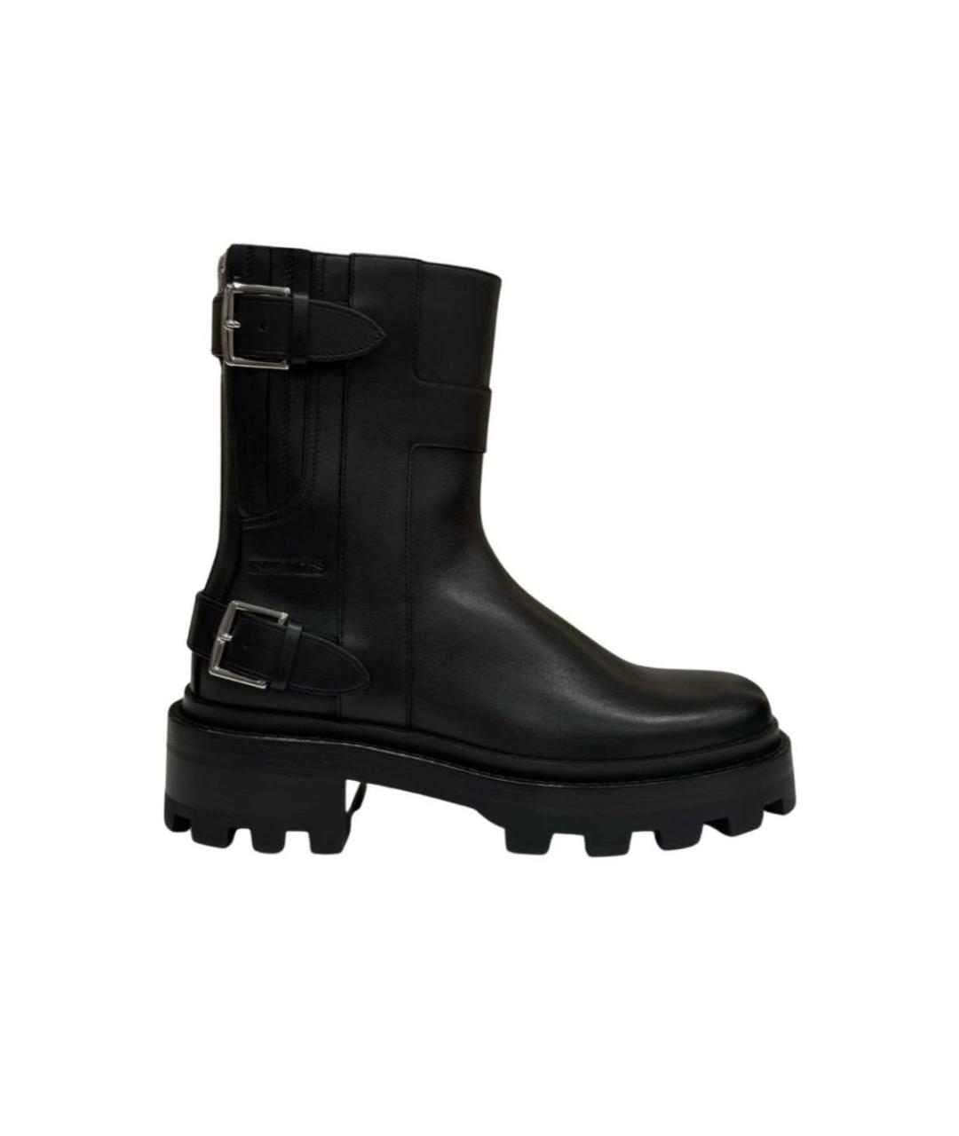 HERMES Черные кожаные полусапоги, фото 1