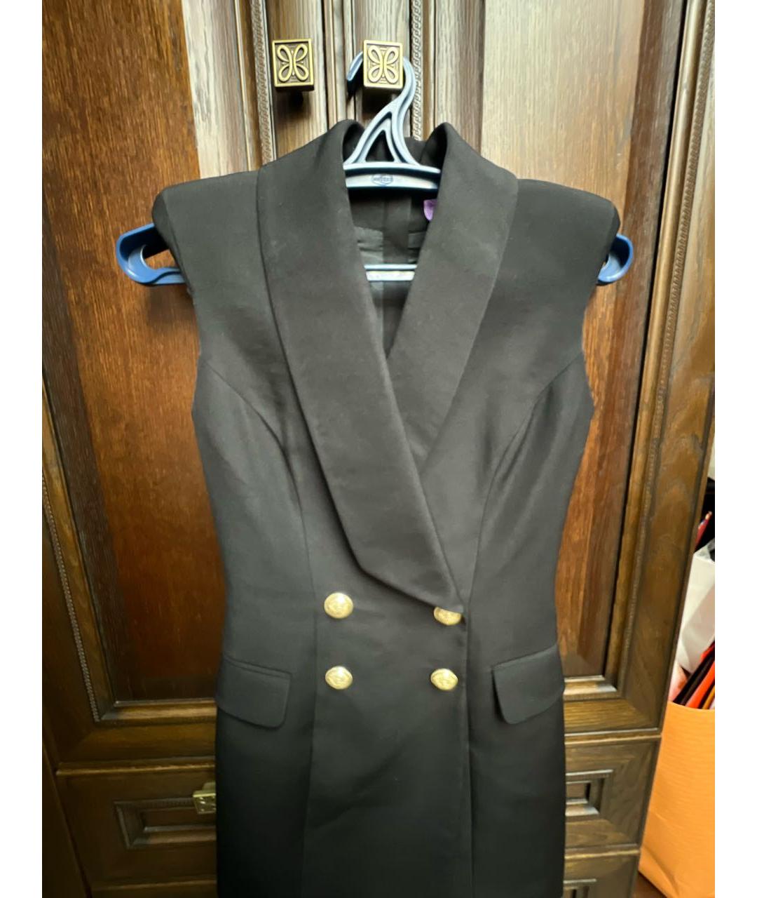 BALMAIN Черное шерстяное повседневное платье, фото 5