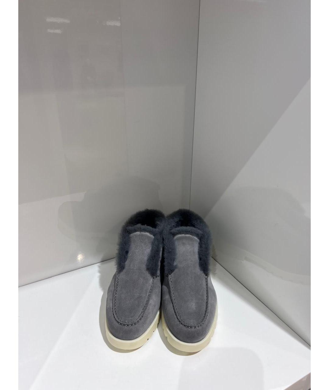 SANTONI Серые замшевые лоферы, фото 2