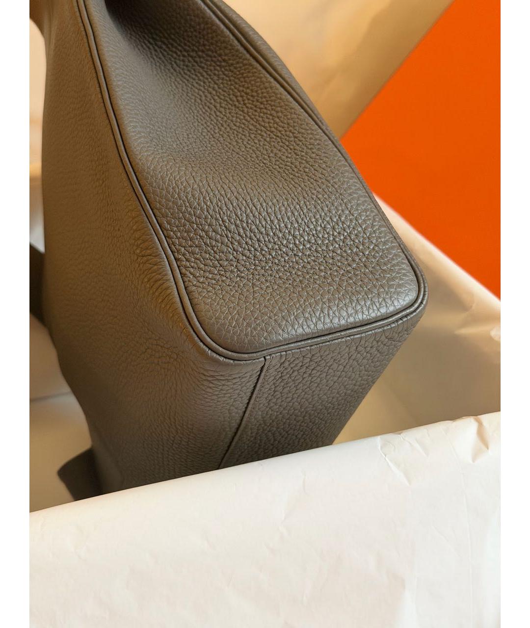 HERMES Серая кожаная сумка на плечо, фото 8
