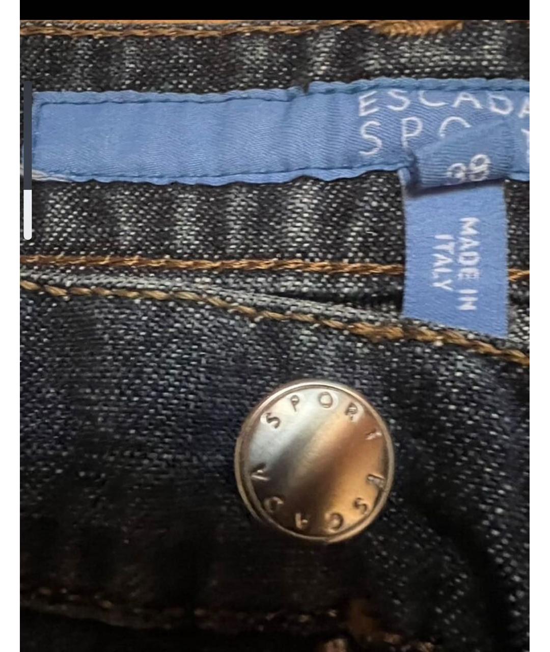 ESCADA Синие хлопковые прямые джинсы, фото 3