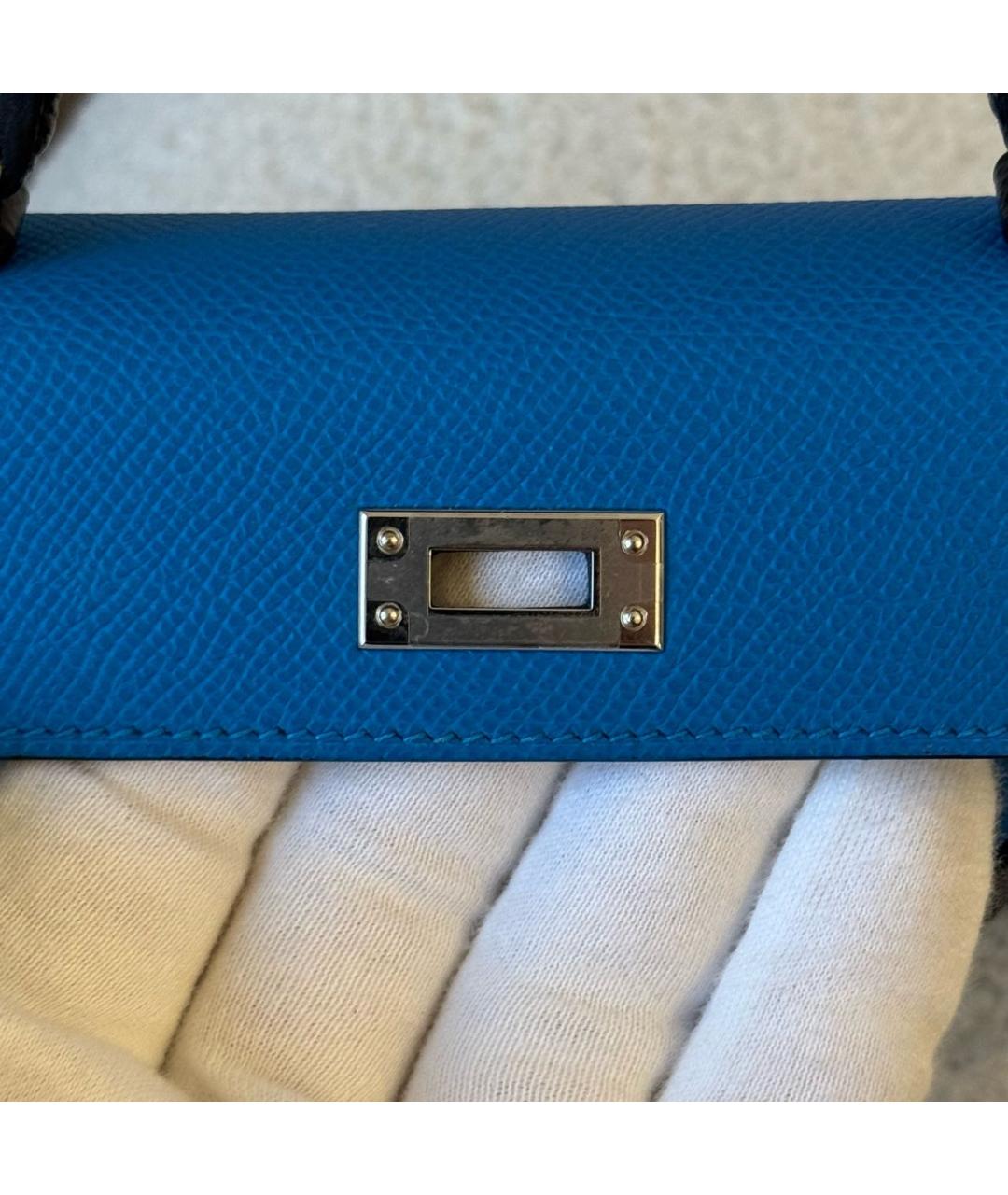 HERMES Синяя кожаная сумка через плечо, фото 7