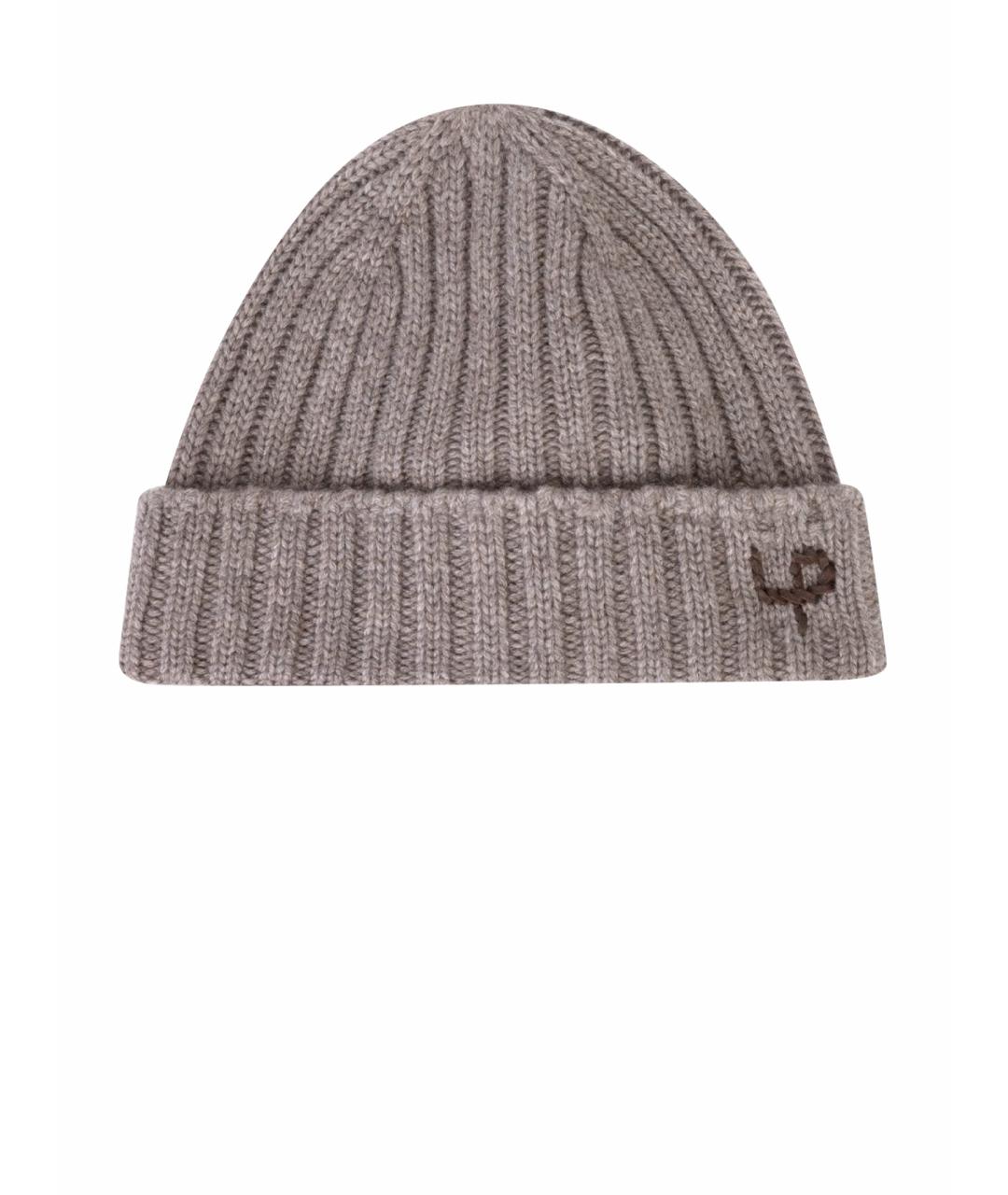 LORO PIANA Бежевая кашемировая шапка, фото 1