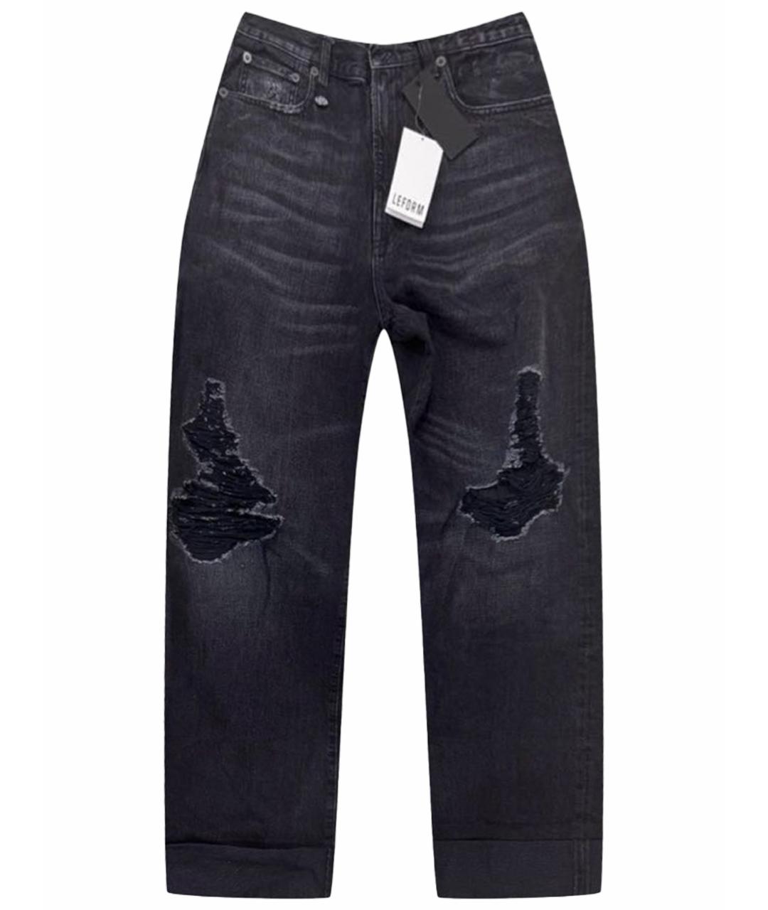 R13 Черные хлопковые прямые джинсы, фото 1