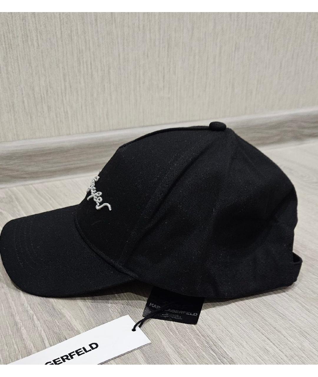KARL LAGERFELD Черная хлопковая кепка/бейсболка, фото 3