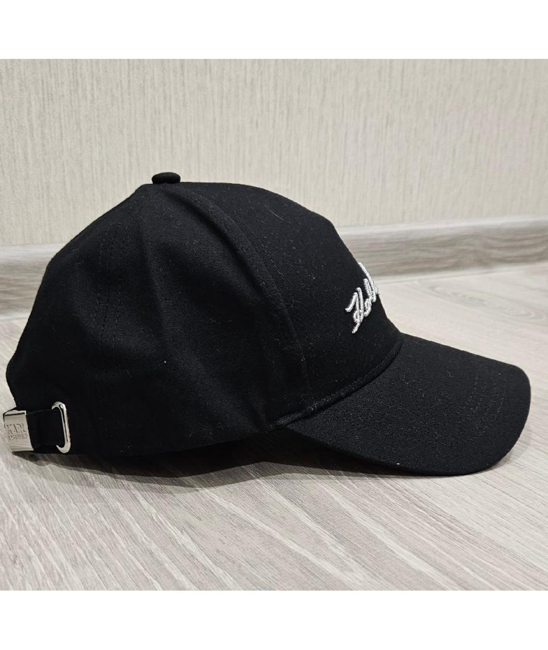 KARL LAGERFELD Черная хлопковая кепка/бейсболка, фото 2