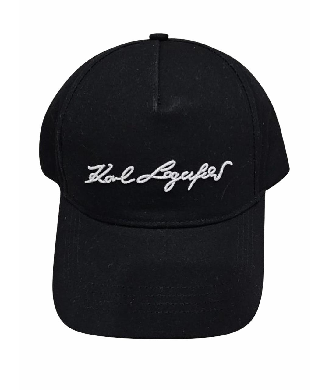 KARL LAGERFELD Черная хлопковая кепка/бейсболка, фото 1