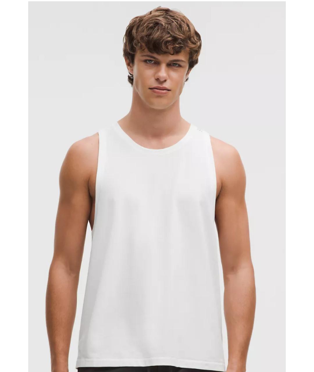 Lululemon Белая хлопко-полиэстеровая майка, фото 3