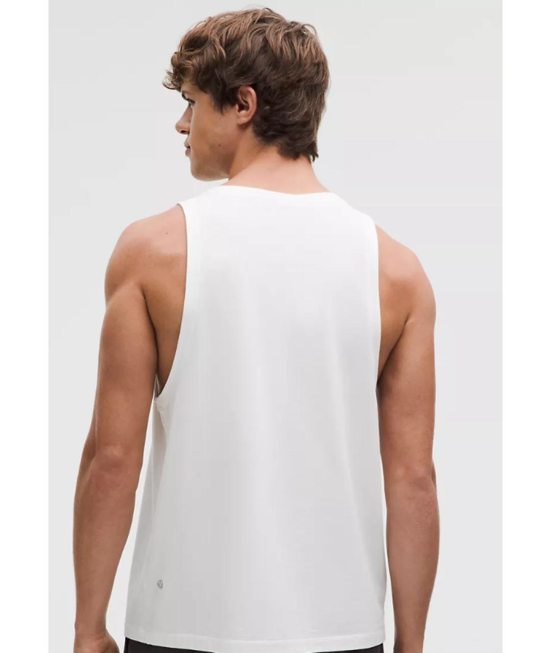 Lululemon Белая хлопко-полиэстеровая майка, фото 4