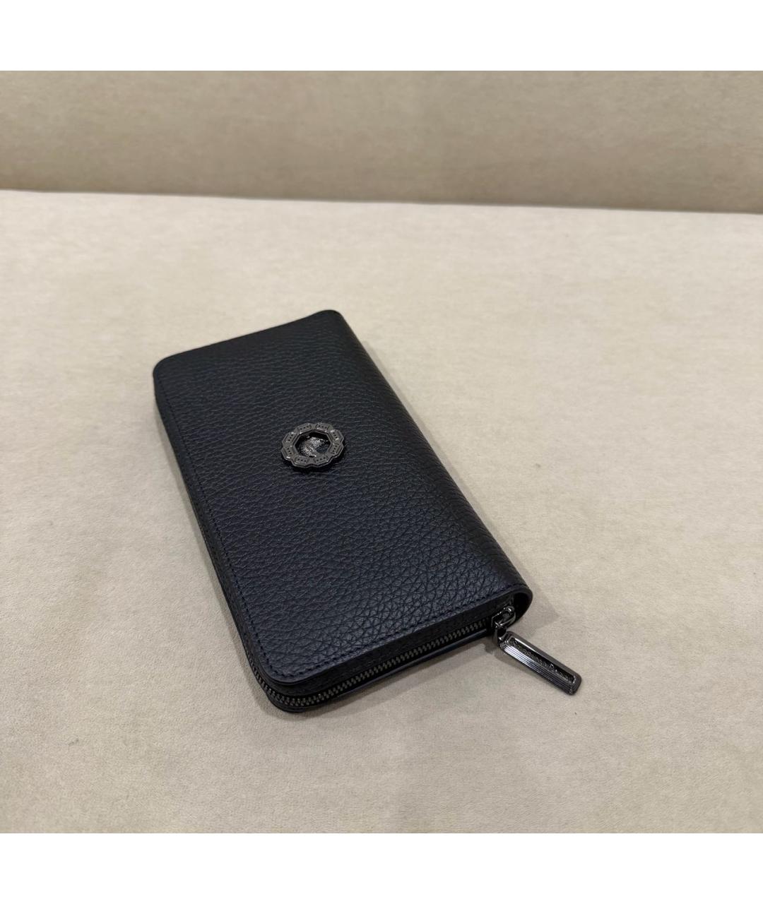 STEFANO RICCI Черный кожаный кошелек, фото 4