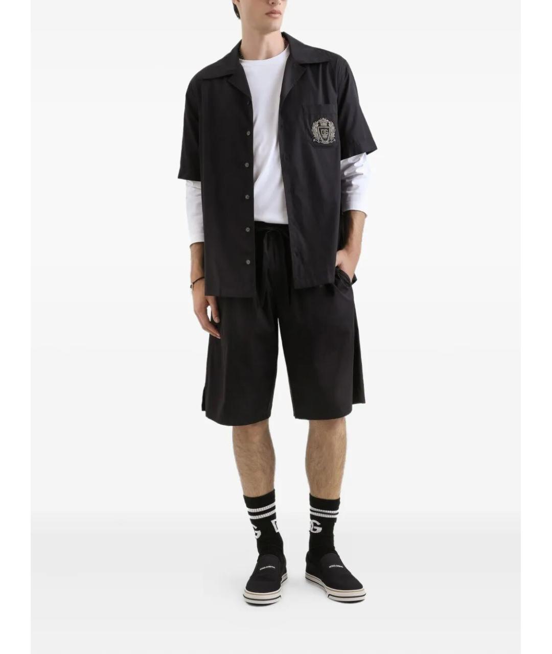 DOLCE&GABBANA Черная хлопковая кэжуал рубашка, фото 2