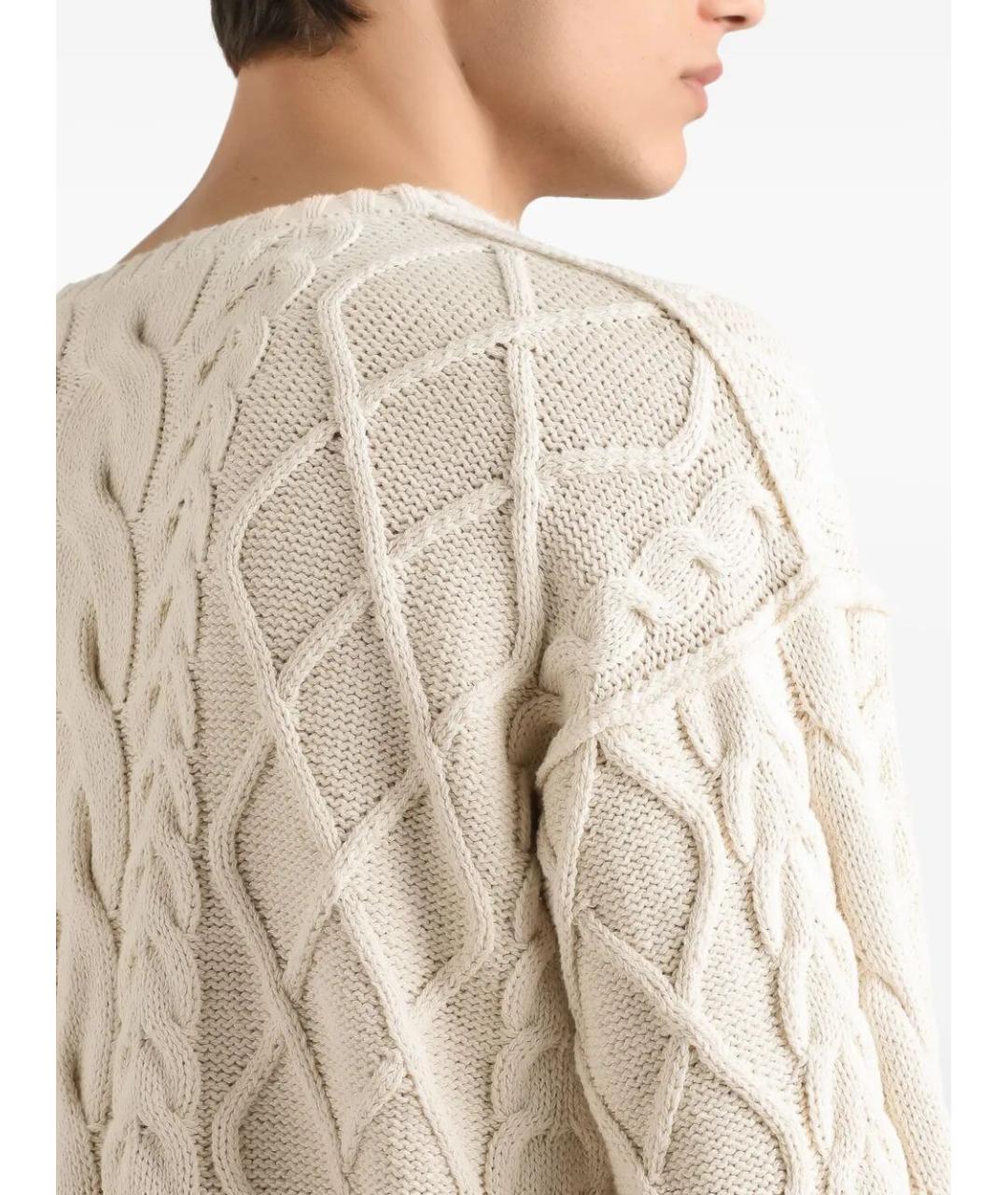 DOLCE&GABBANA Бежевый хлопковый джемпер / свитер, фото 4