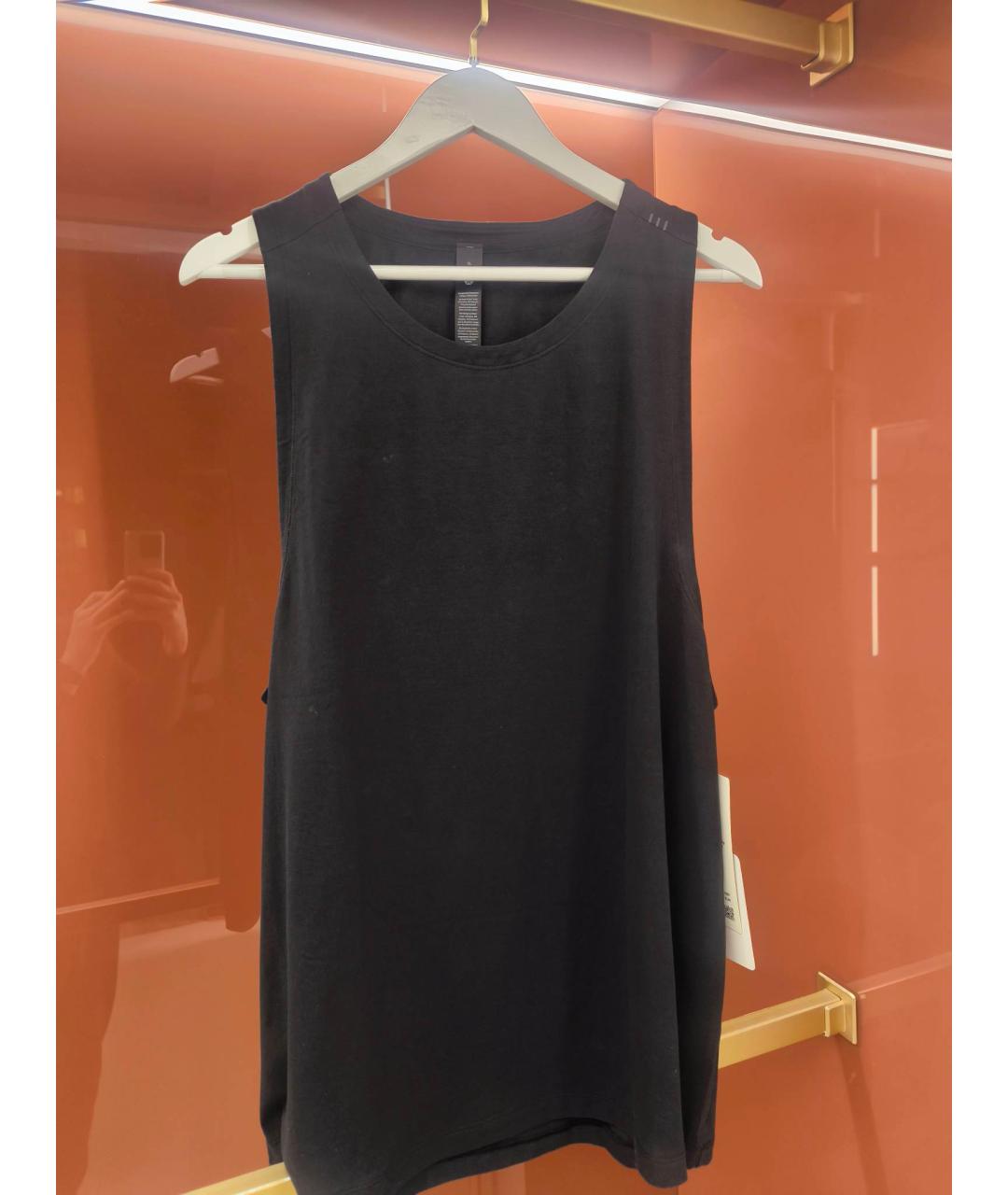 Lululemon Черная хлопко-полиэстеровая майка, фото 6