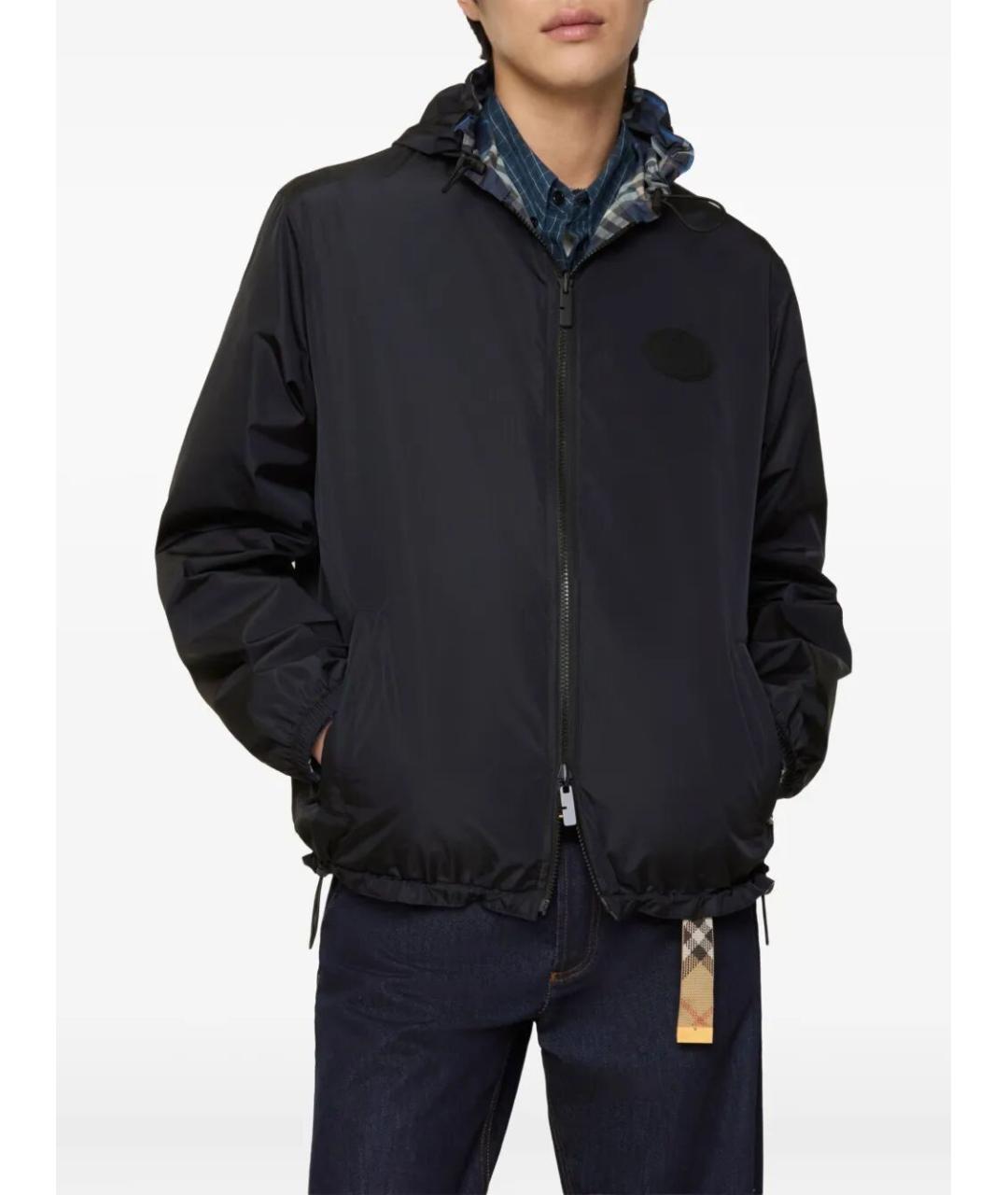 BURBERRY Синяя полиэстеровая куртка, фото 2