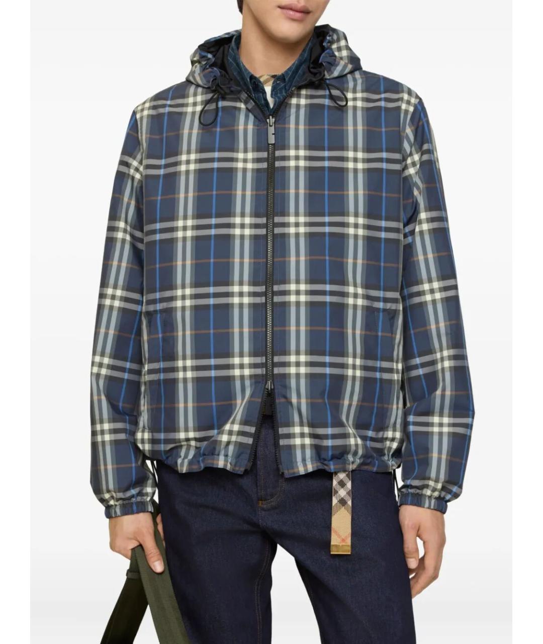 BURBERRY Синяя полиэстеровая куртка, фото 3