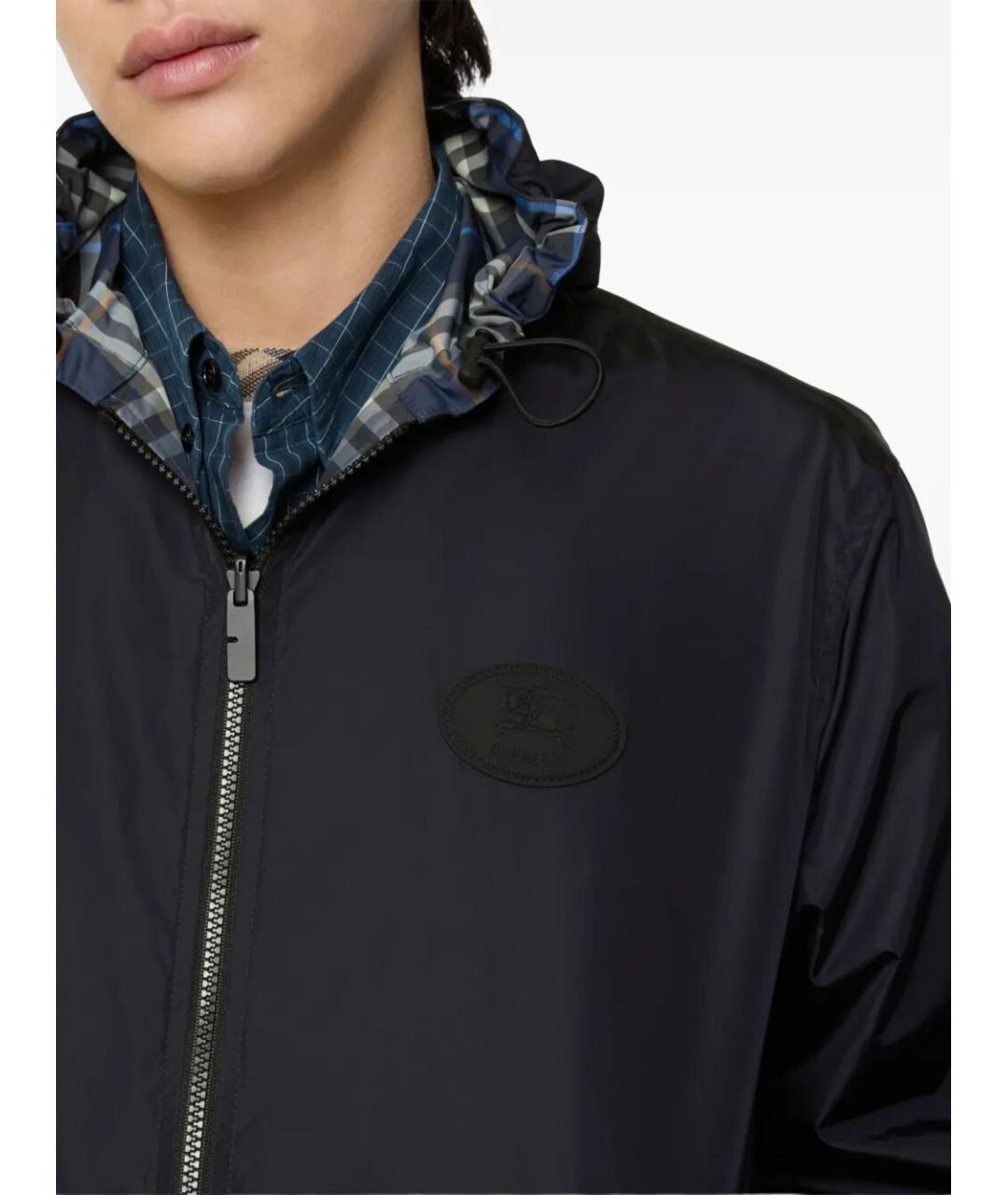BURBERRY Синяя полиэстеровая куртка, фото 4