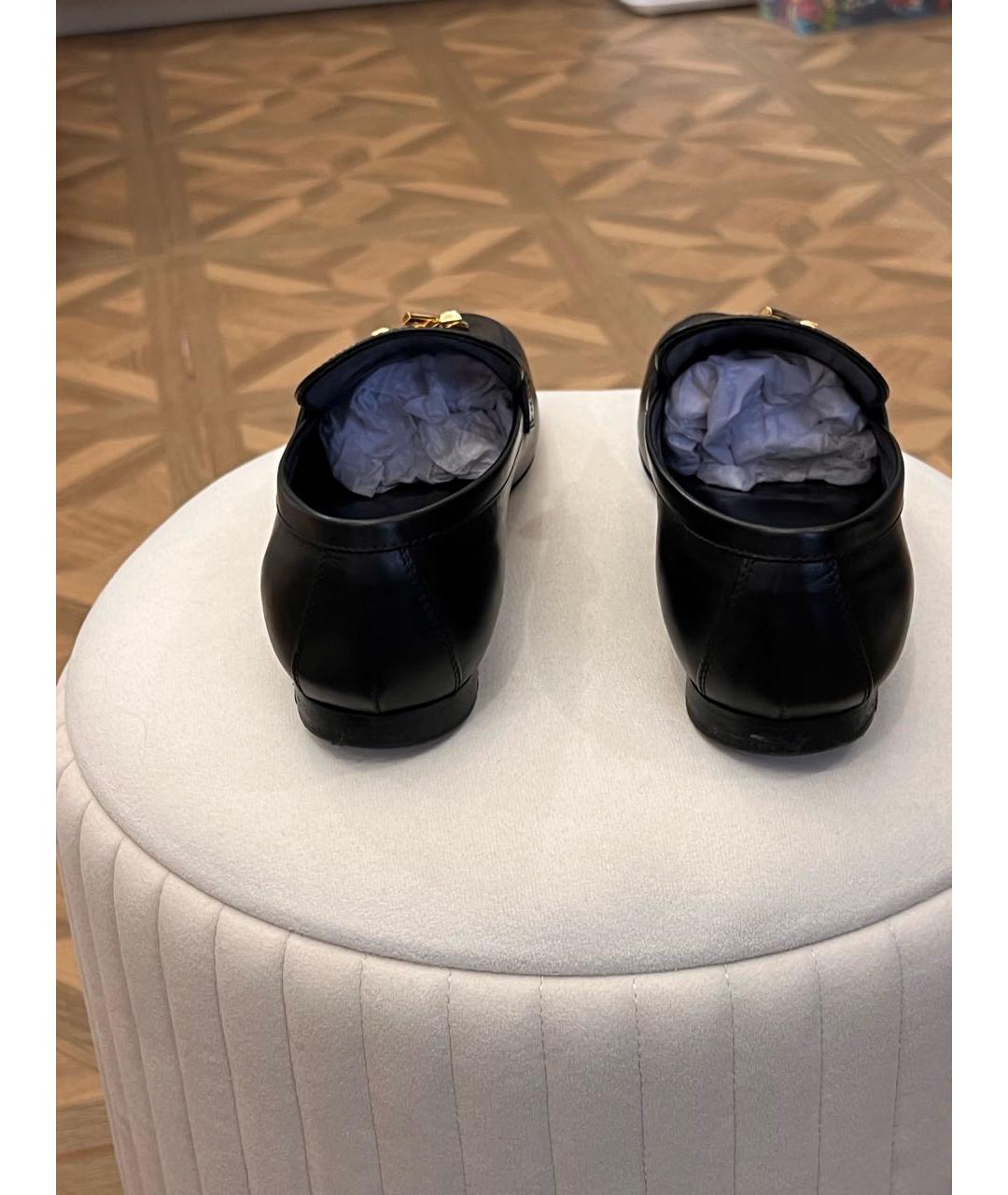 LOUIS VUITTON Черные кожаные лоферы, фото 4