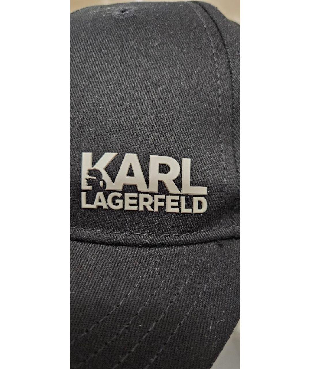 KARL LAGERFELD Черная хлопковая кепка/бейсболка, фото 4
