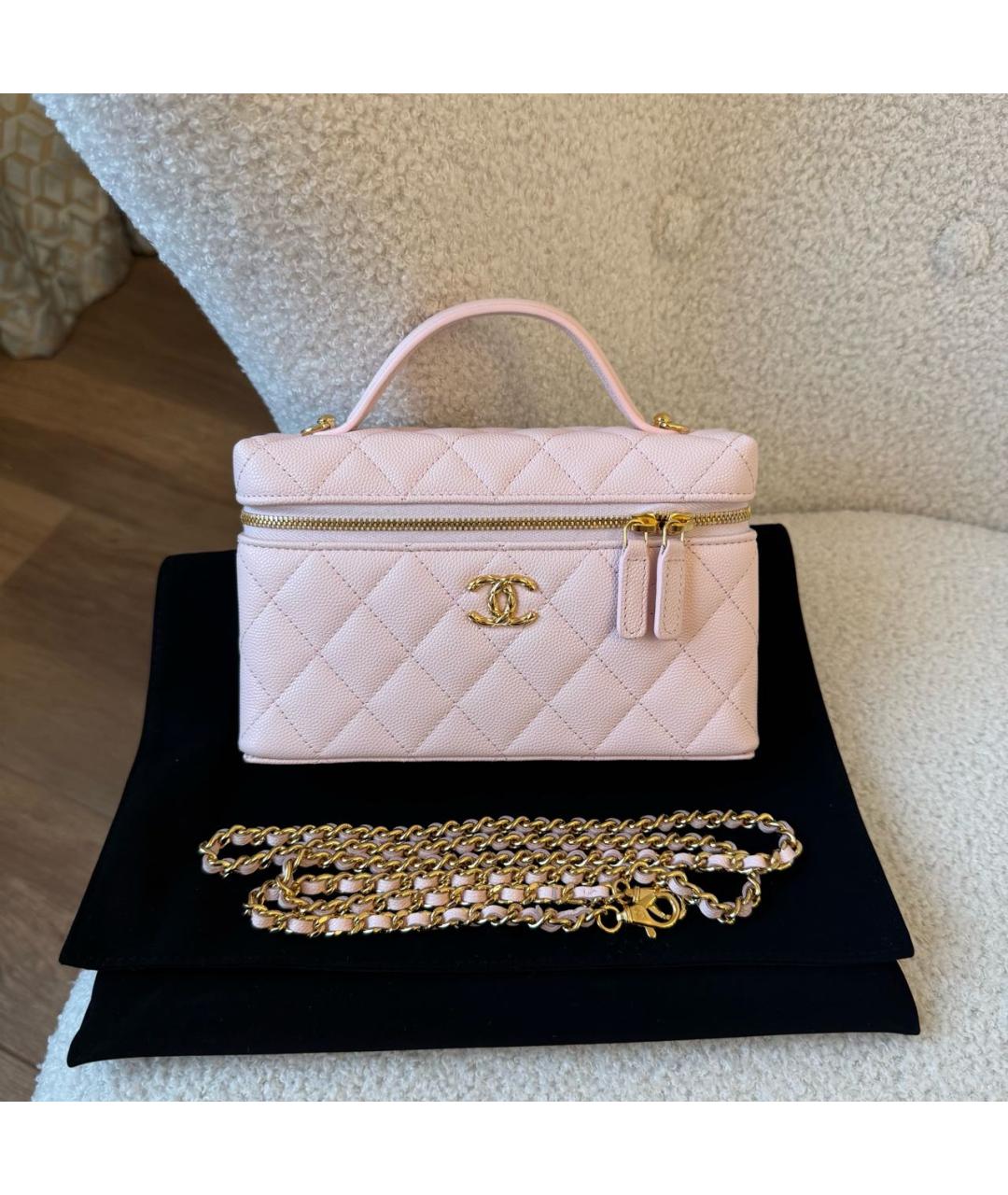CHANEL Розовая кожаная сумка через плечо, фото 2