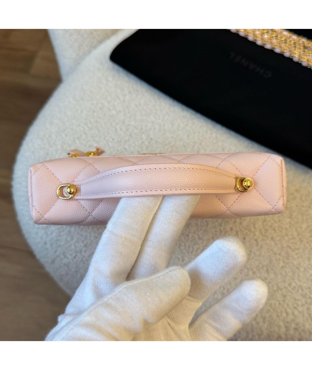 CHANEL Розовая кожаная сумка через плечо, фото 4
