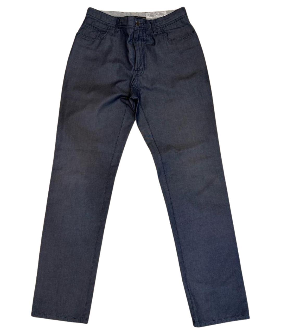 BRIONI Антрацитовые хлопковые повседневные брюки, фото 1