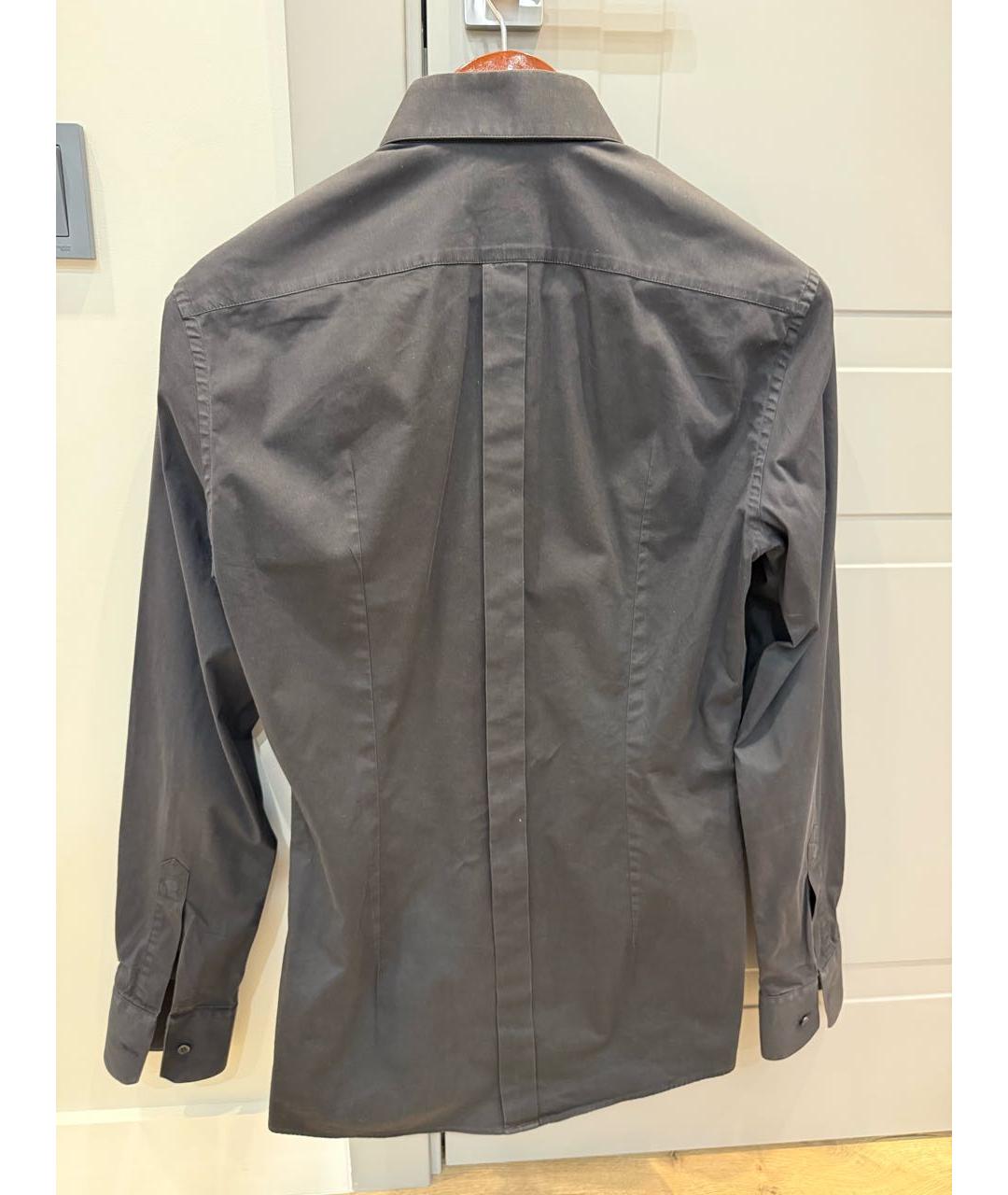 DOLCE&GABBANA Черная хлопковая классическая рубашка, фото 3