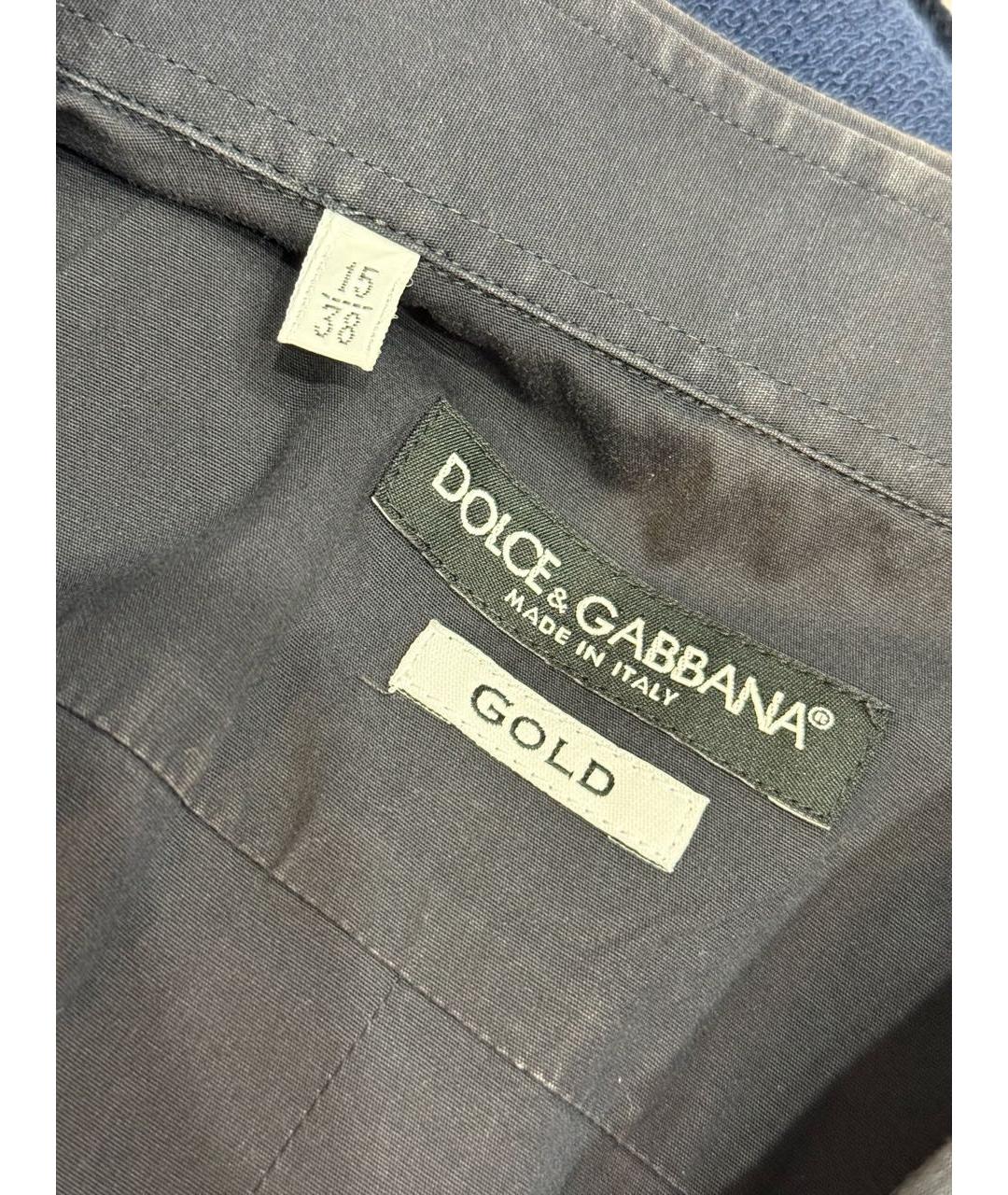 DOLCE&GABBANA Черная хлопковая классическая рубашка, фото 4