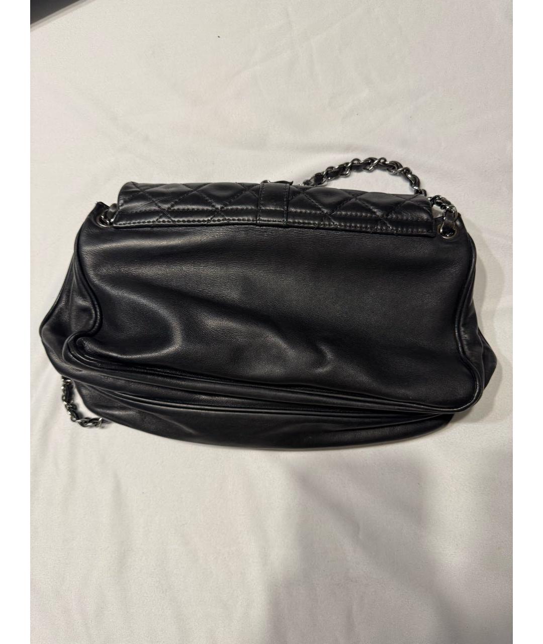 CHANEL Черная кожаная сумка с короткими ручками, фото 8