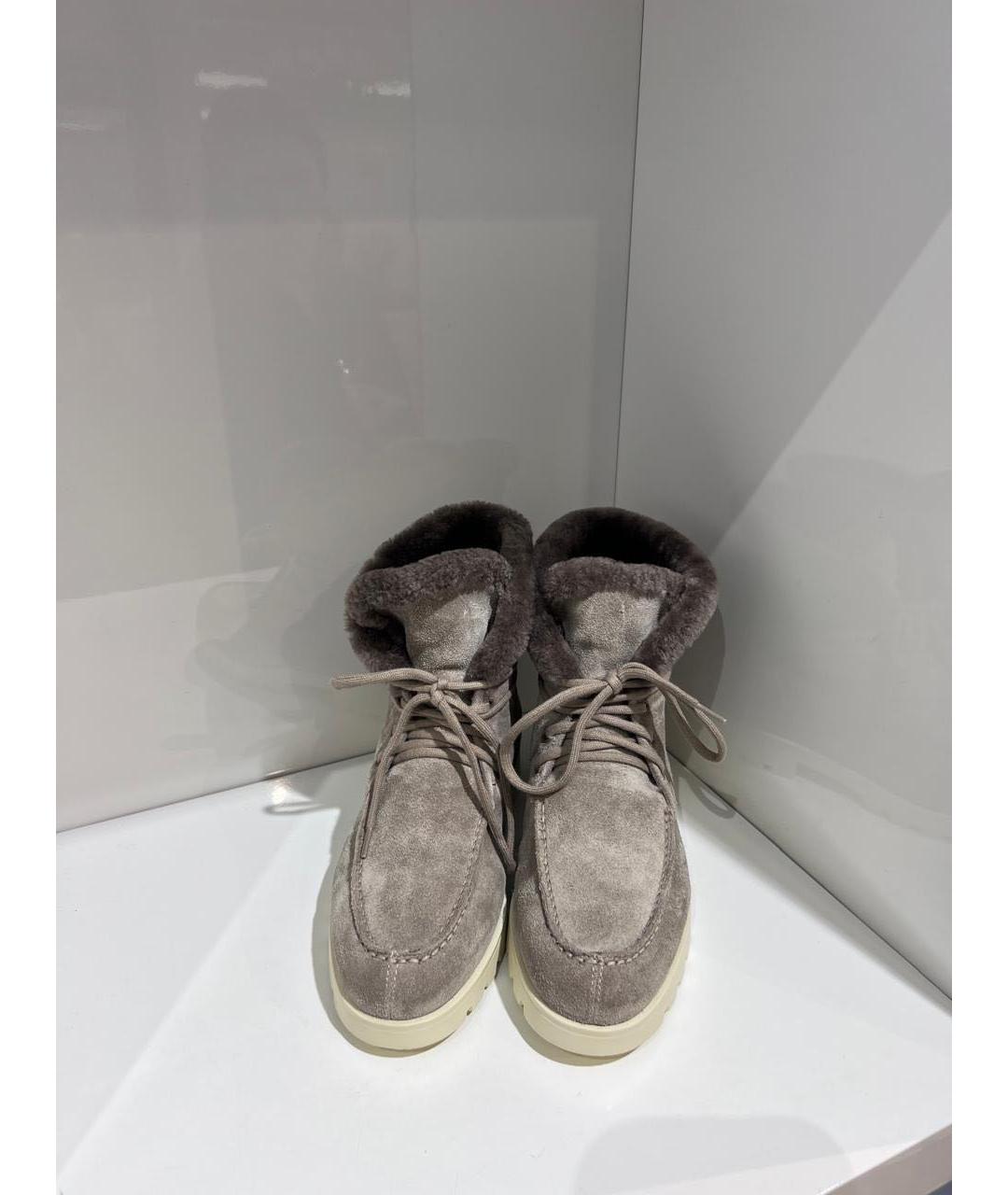 SANTONI Серые замшевые ботинки, фото 2
