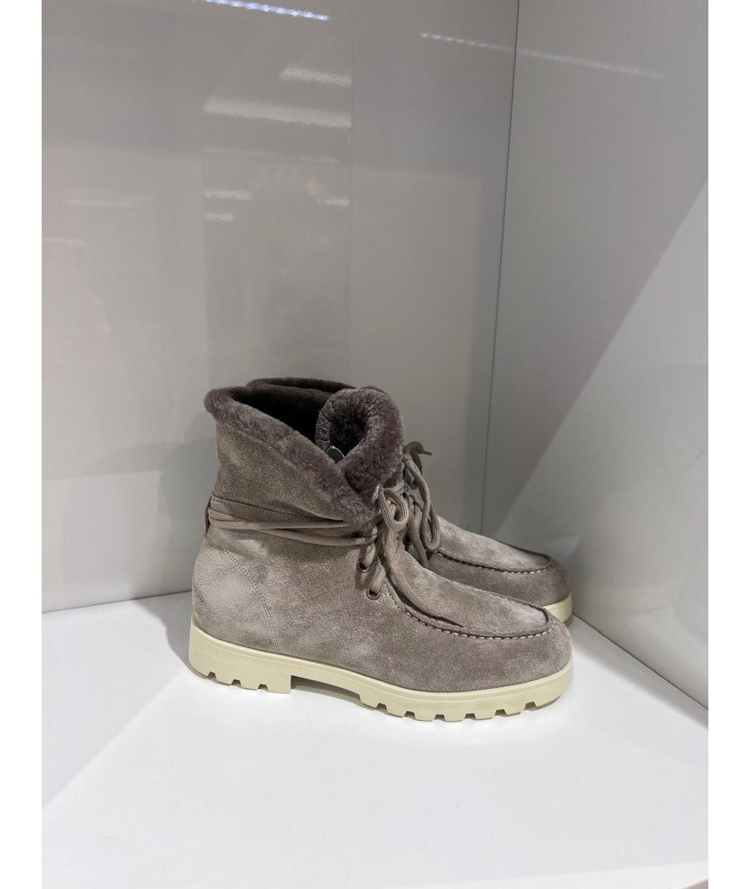 SANTONI Серые замшевые ботинки, фото 3