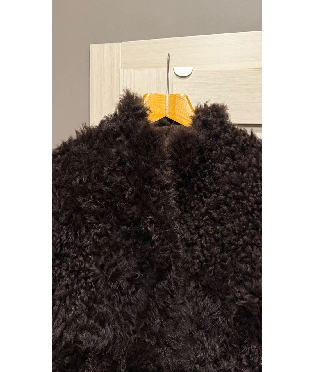 Tara Jarmon Коричневая меховая дубленка, фото 4