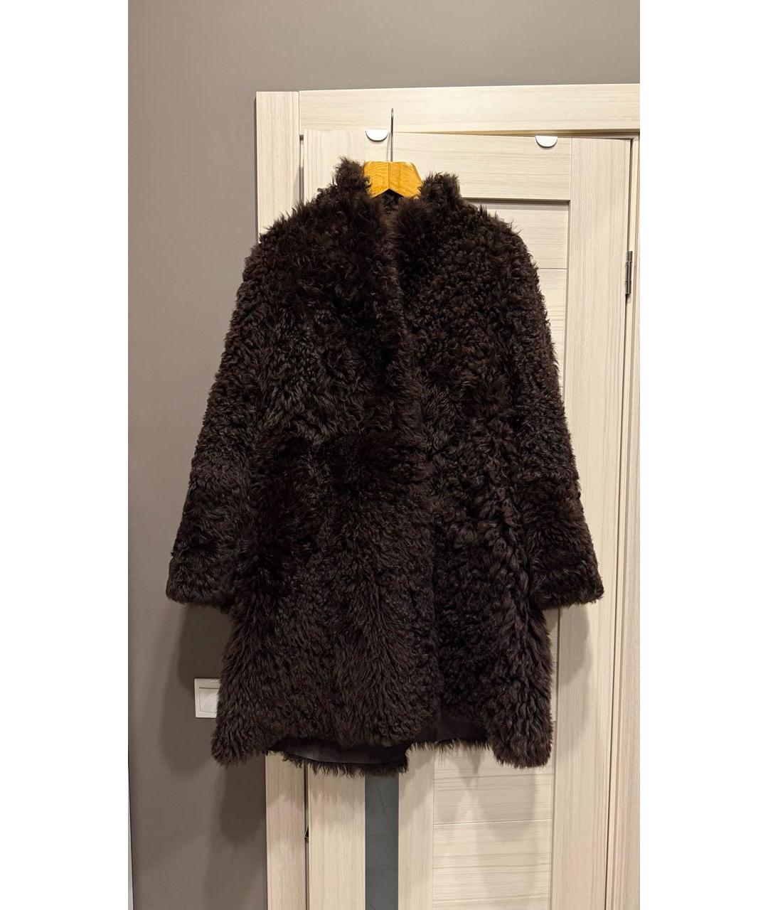 Tara Jarmon Коричневая меховая дубленка, фото 8