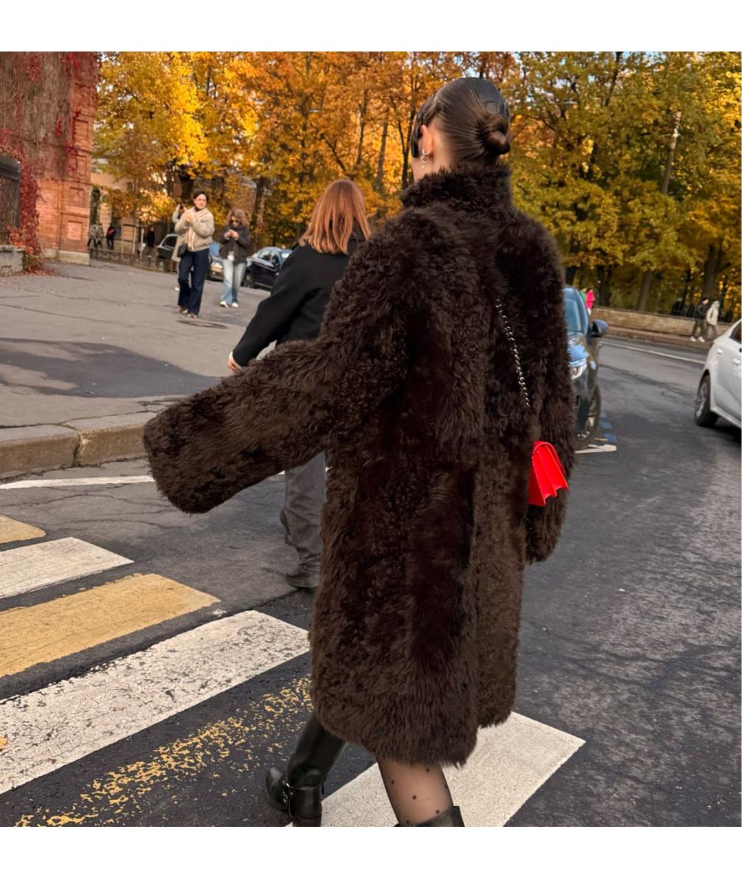 Tara Jarmon Коричневая меховая дубленка, фото 7