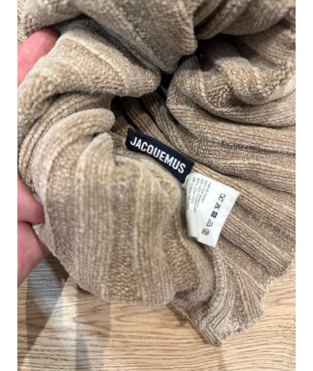 JACQUEMUS Бежевый шерстяной джемпер / свитер, фото 4