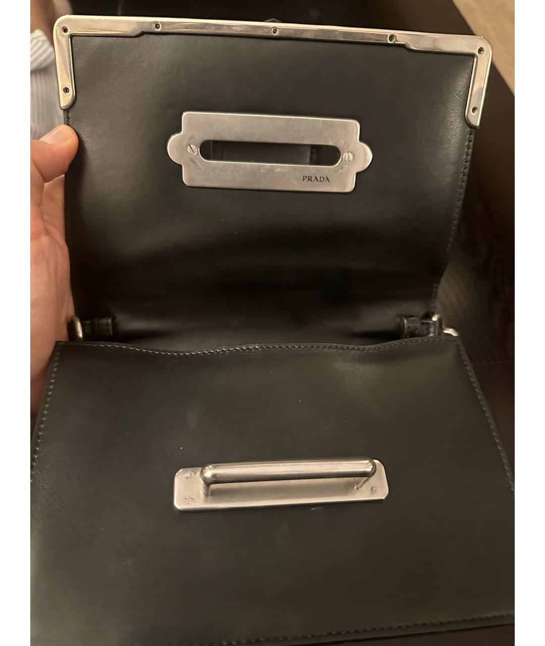 PRADA Черная кожаная сумка через плечо, фото 6