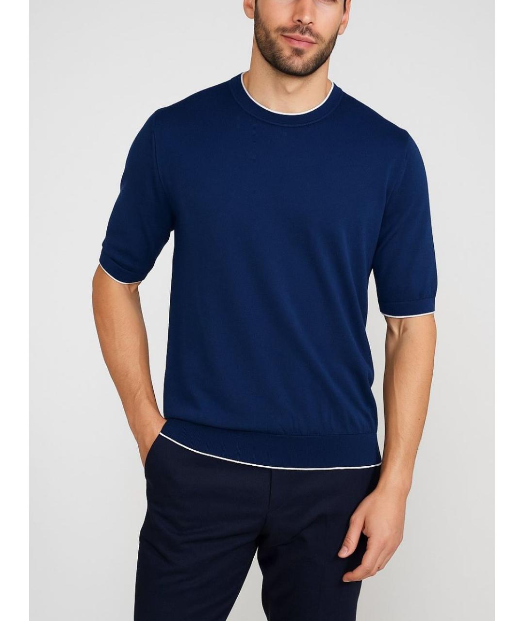 SVEVO Синий хлопковый джемпер / свитер, фото 6