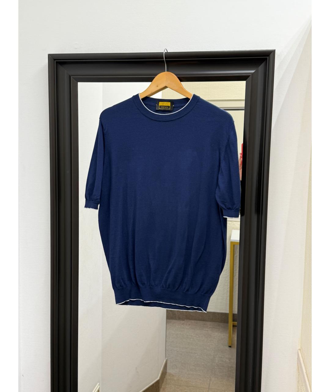 SVEVO Синий хлопковый джемпер / свитер, фото 7