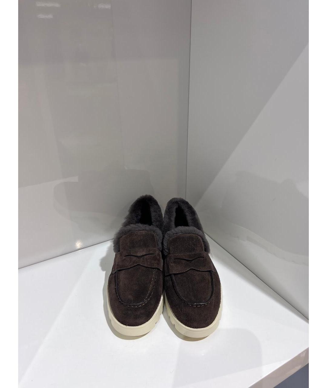 SANTONI Коричневые замшевые лоферы, фото 2