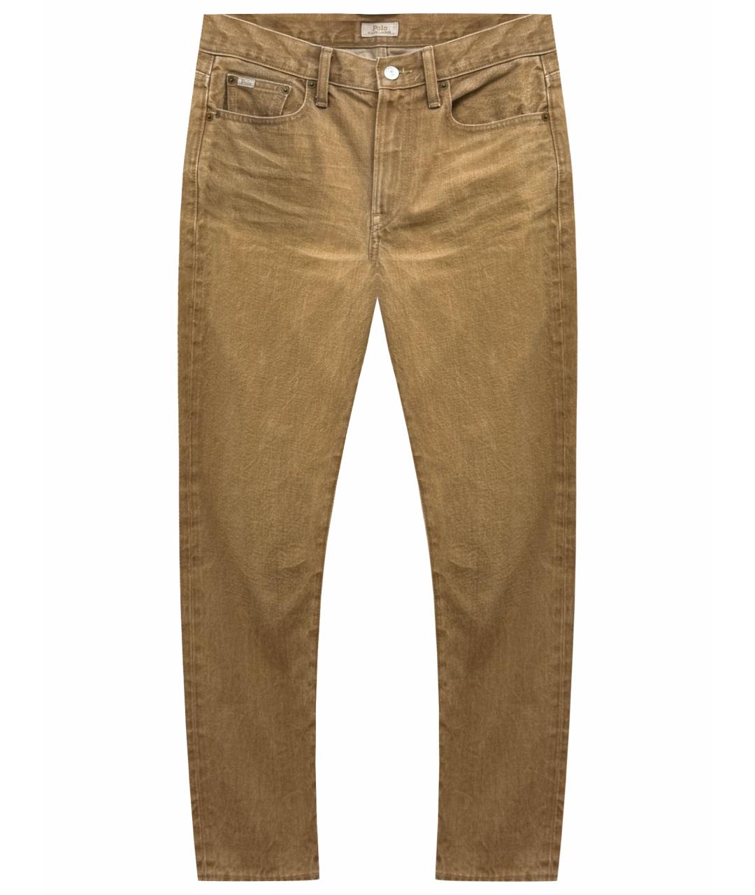POLO RALPH LAUREN Коричневые хлопковые прямые джинсы, фото 1