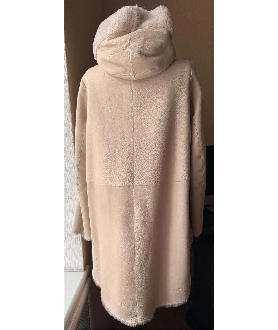 YVES SALOMON Бежевая меховая дубленка, фото 2