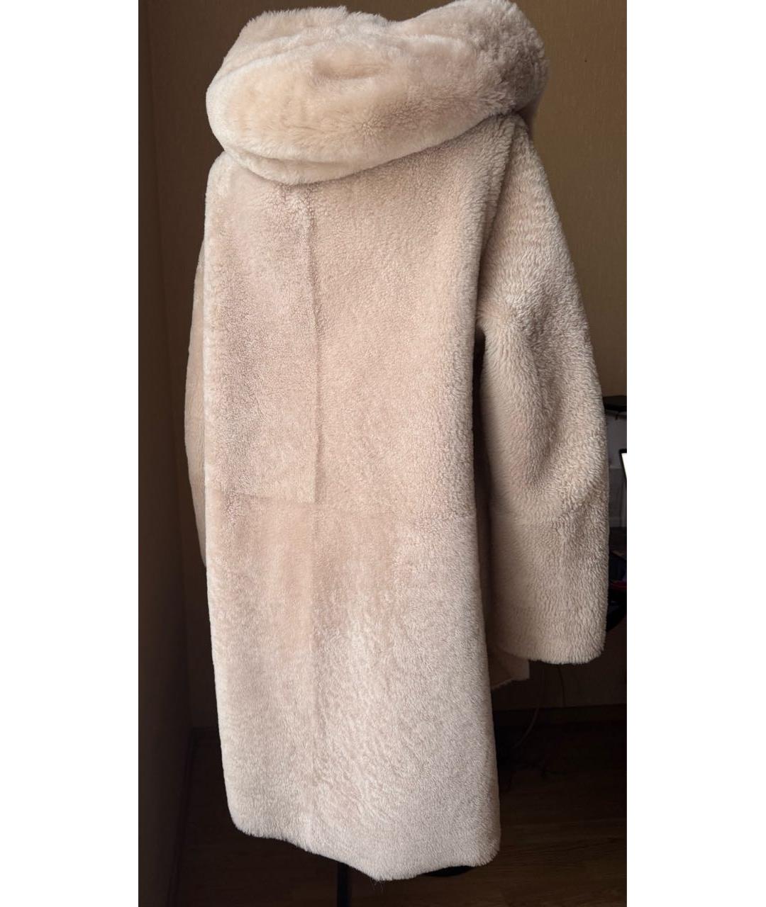 YVES SALOMON Бежевая меховая дубленка, фото 7