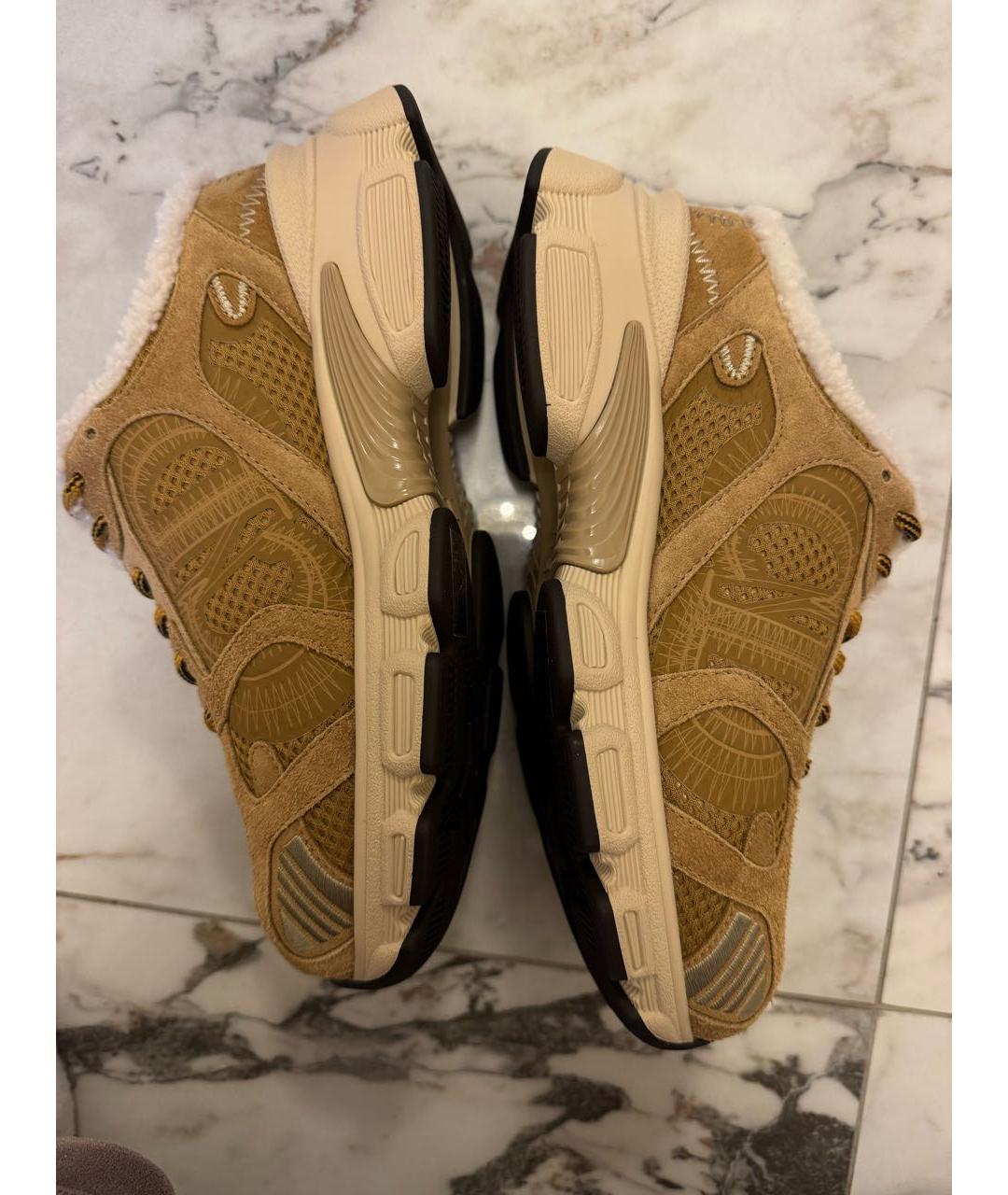 CHRISTIAN DIOR Горчичные замшевые кроссовки, фото 8