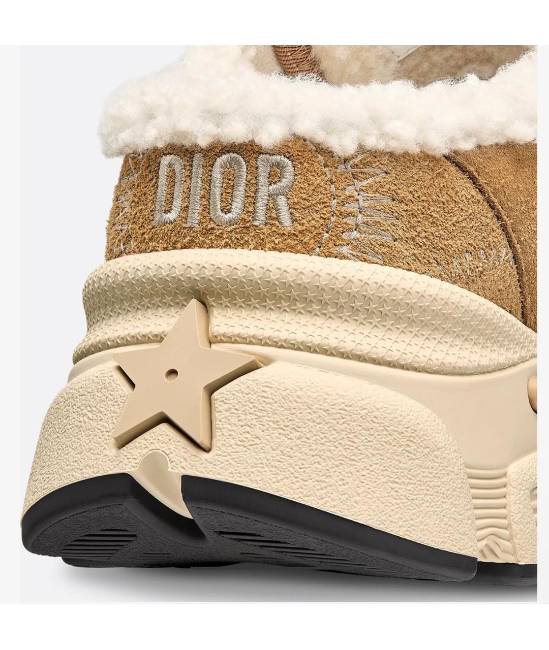 CHRISTIAN DIOR Горчичные замшевые кроссовки, фото 4