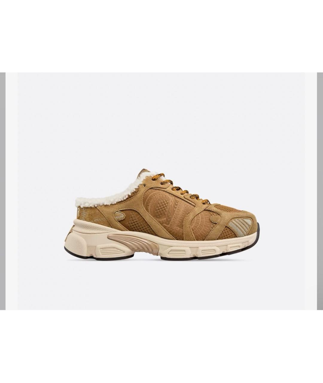 CHRISTIAN DIOR Горчичные замшевые кроссовки, фото 9