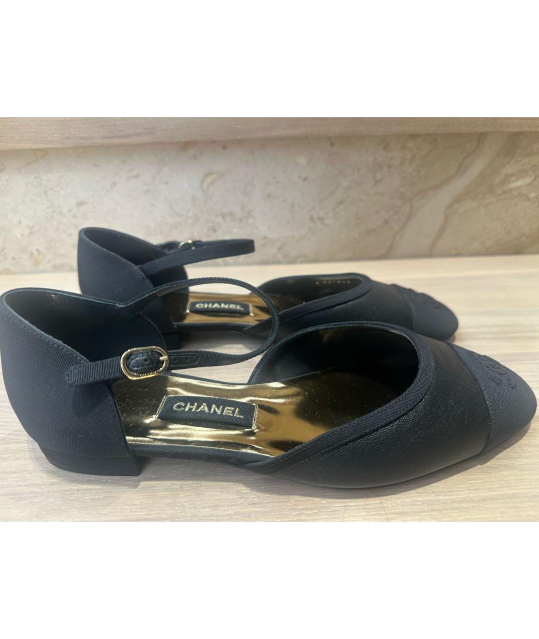 CHANEL Черные кожаные туфли, фото 5